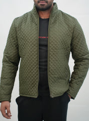 FULL SLEAVE DIAMOND QUILTED PUFFER JACKET