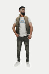 SLEAVELESS SUBLIMATED QUILTED PUFFER JACKET