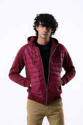 Contrast Puffer Fleece Hooded Jacket