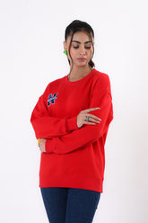 Solid crew-neck sweatshirt