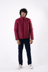 Quilted Puffer Jacket Maroon