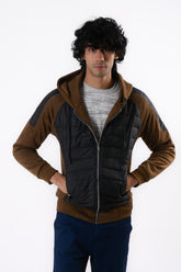 Contrast Puffer Fleece Hooded Jacket