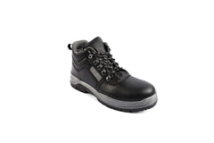 SteelGuard Black Leather Work Boots