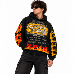 Beno Graphic Flame Hoodie
