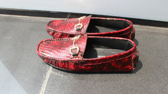 ForestBlu Croco Embossed Pattern Loafers - Mahroon