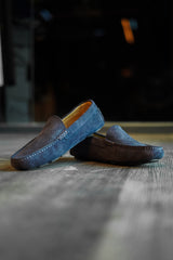 Navy Suede Loafers