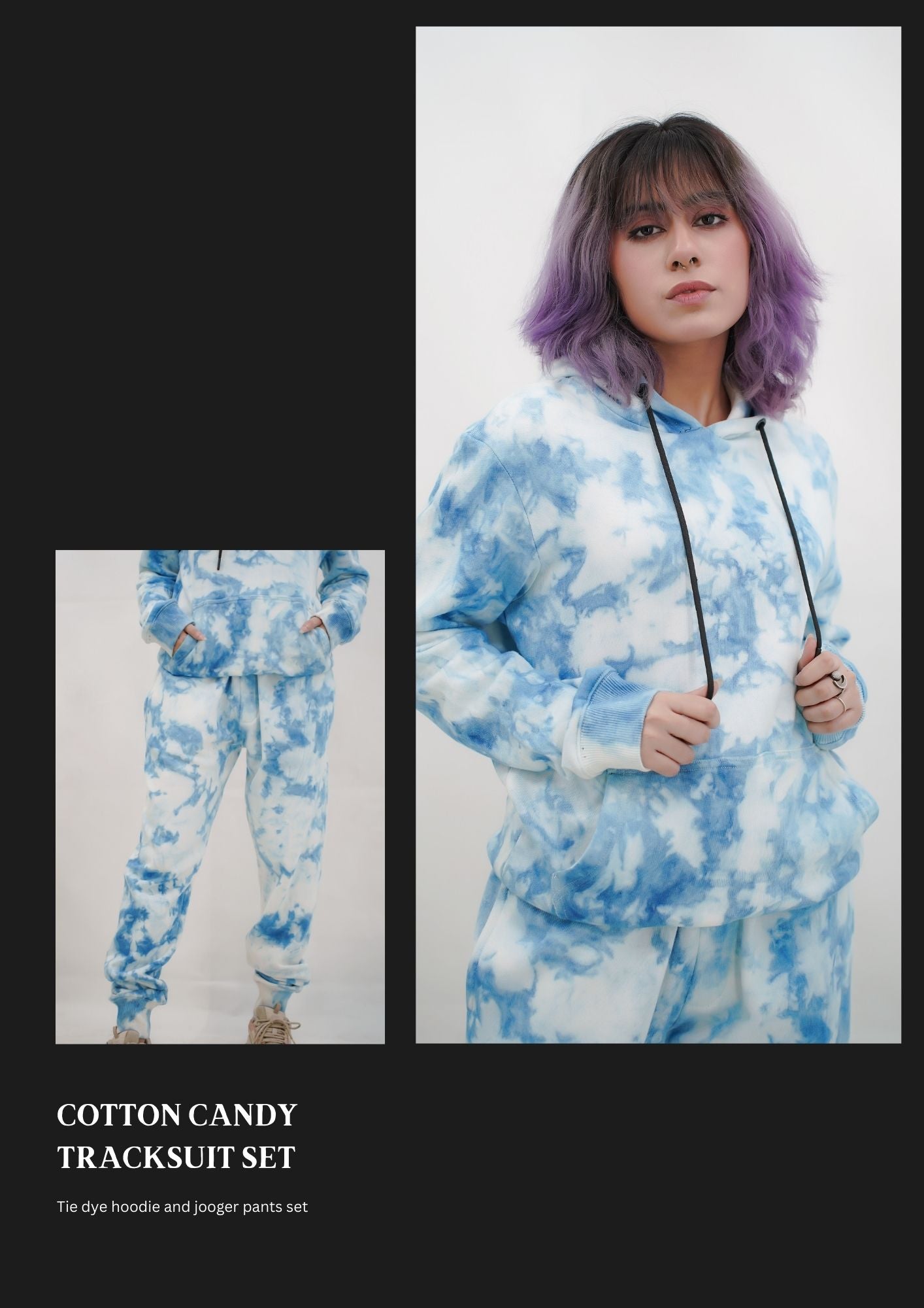 Cotton candy tie dye Track Suit