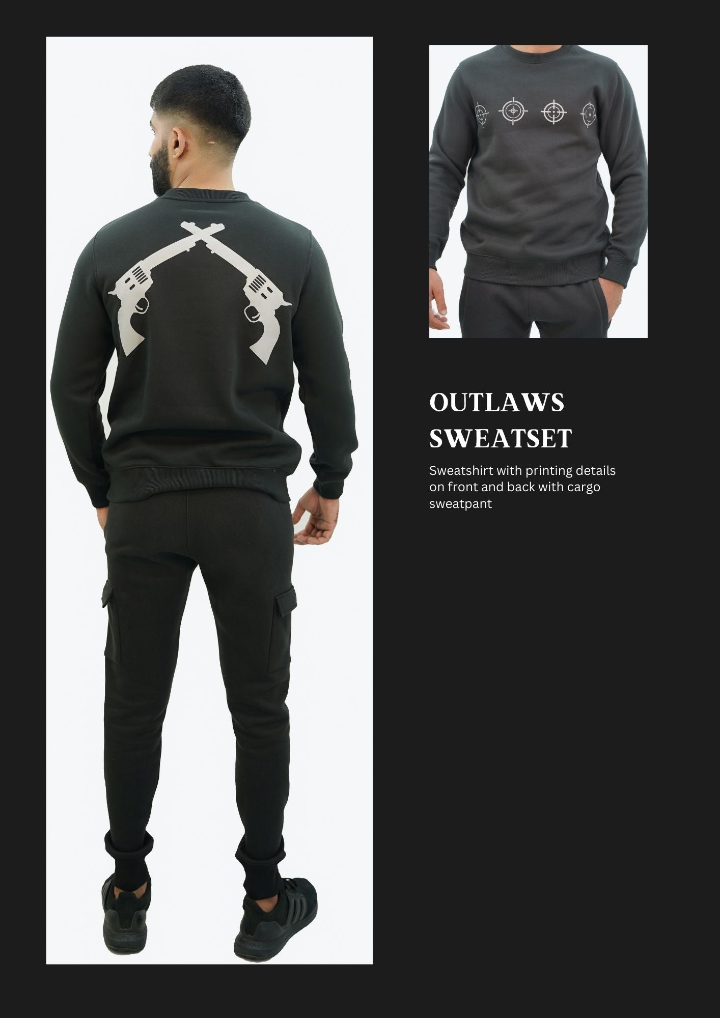 Crossed Guns/Revolvers Rebel Outlaw Retro Style Sweatshirt