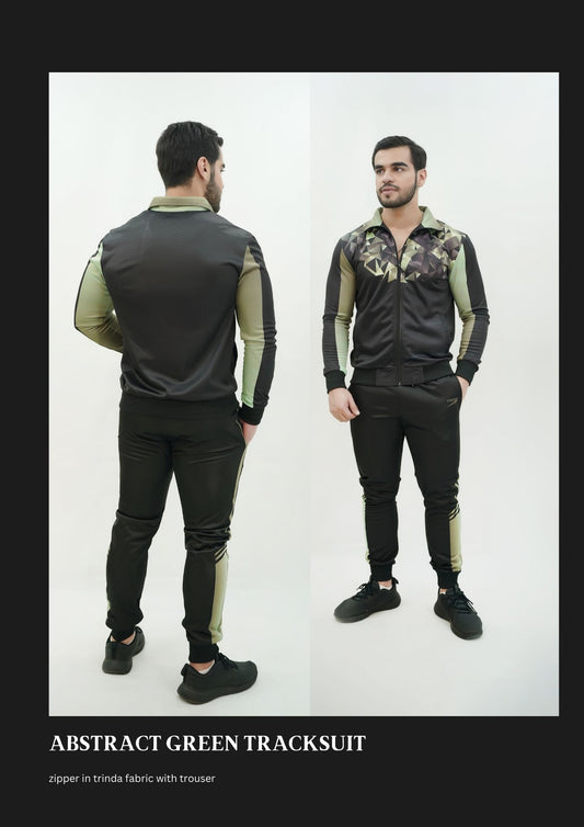 MEN Full Sleeves Tracksuit with Abstract Hem