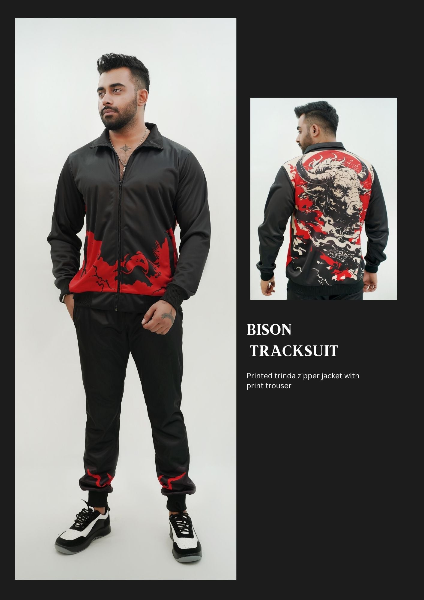 Men- Full Sleeves Contrast Raging Bull Tracksuit