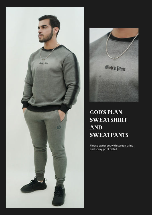 Faded Effect Gods Plan Spray Sweatshirt