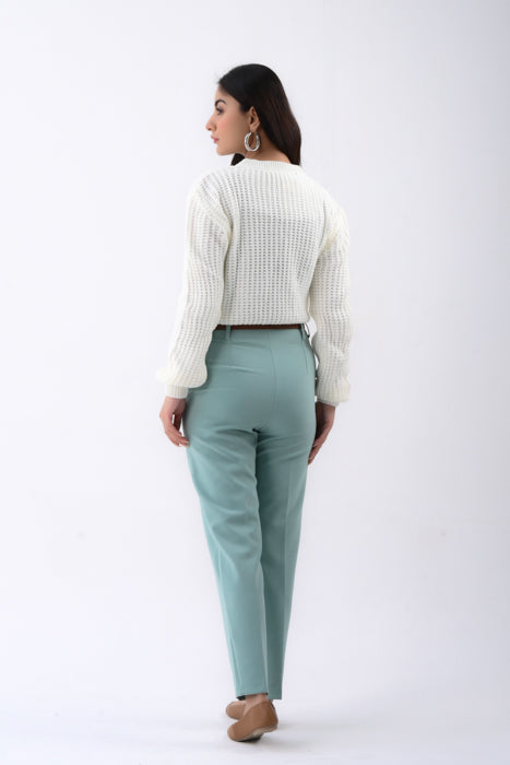 pleated straight pants