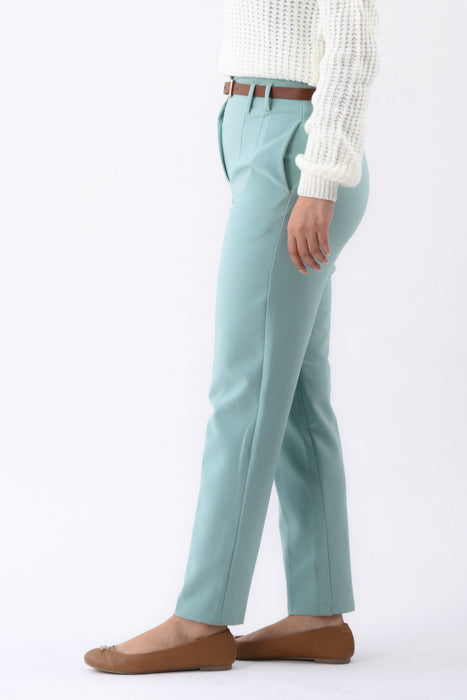 pleated straight pants