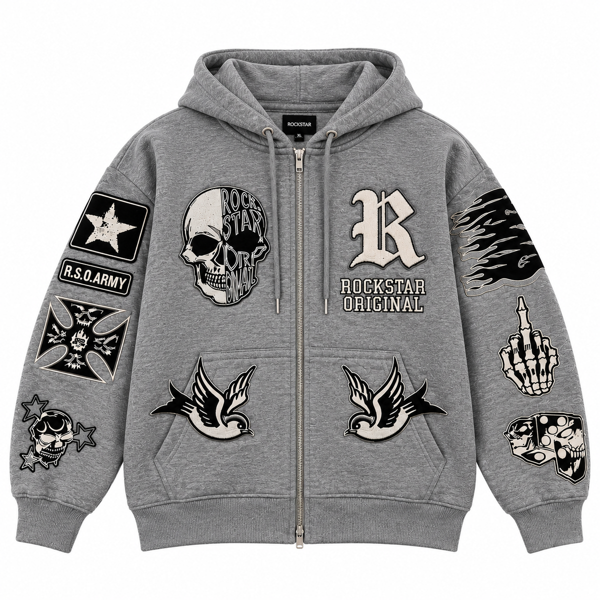 Skull & Swallow Zip-up Hoodie