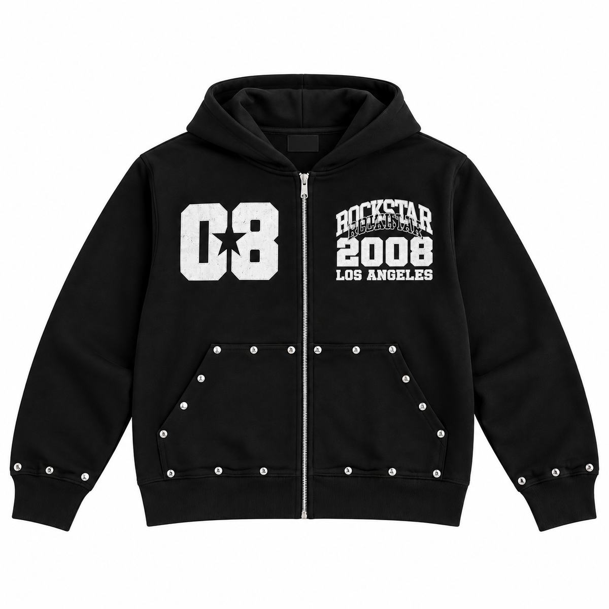 Studded 2008 Zip-up Hoodie