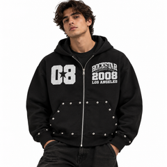 Studded 2008 Zip-up Hoodie