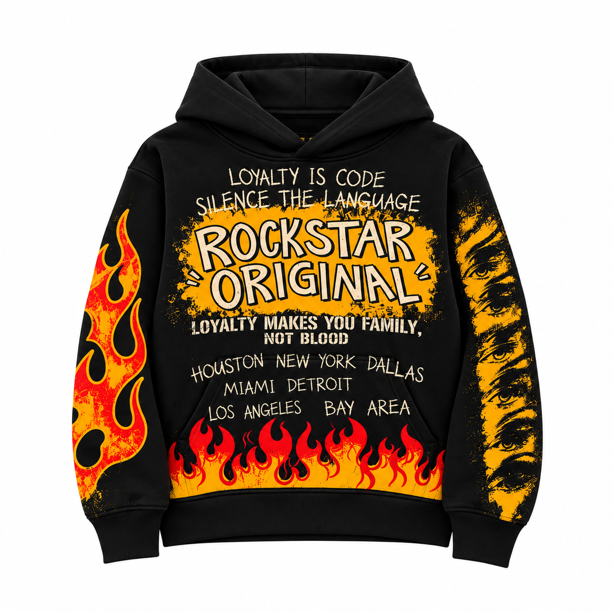 Beno Graphic Flame Hoodie