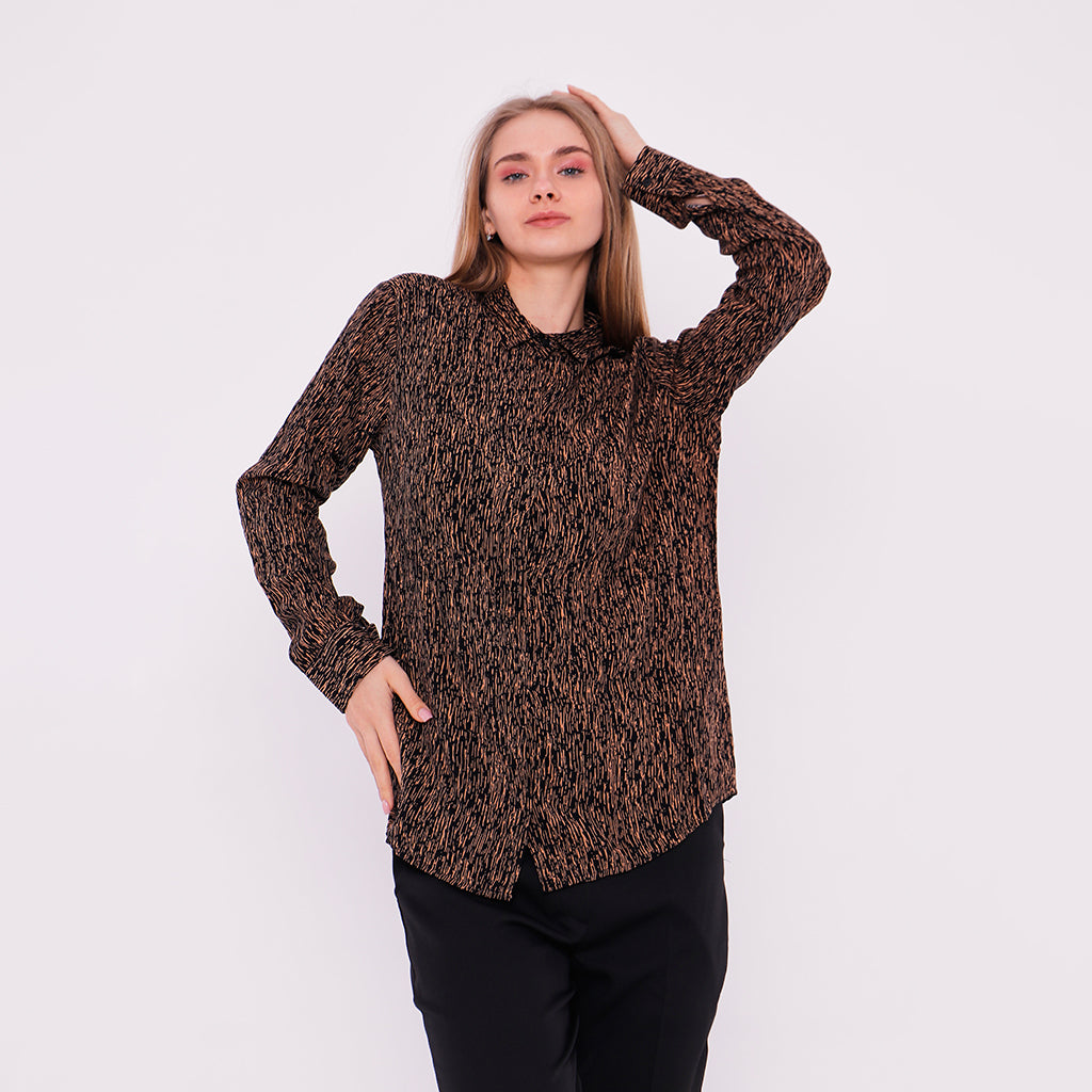 Tiger Print Button Down Shirt