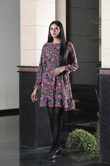Knee Length Printed Chiffon Top Multi