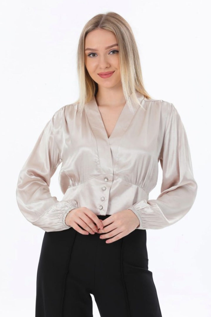 V-Neck Fashion Blouse